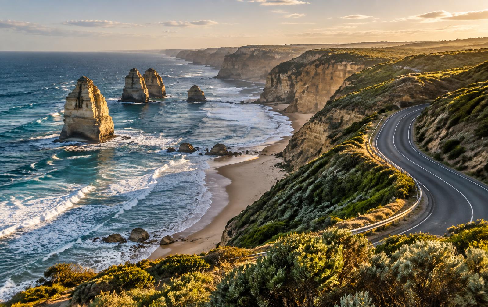 The Great Ocean Road coastline in Victoria